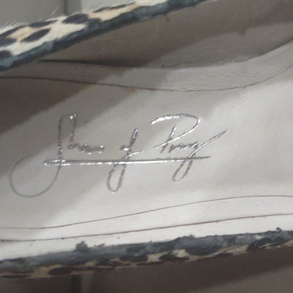 Shoes of Prey leather animal print w red wedges 38 - Picture 2 of 9